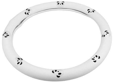 COSMEVIVI Bestickter Panda Lenkradbezug Aus Atmungsaktivem Material Universell Passend Für Auto Und SUV rutschfeste Cartoon Radabdeckung Für Männer Und Frauen