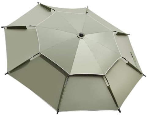 BVDHASDBT Parasol de terrasse éclairé, parasol pour extérieur, manivelle et baleines robustes avec ancre de sable, parasol de marché, pour terrasse, jardin, cour, Vert, 2.0M/6.5FT
