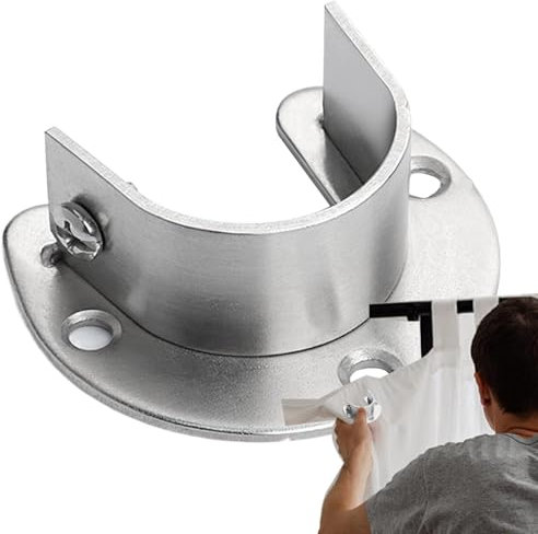 Soporte final para barra de ropa de acero inoxidable, soporte para barra de ropa, robusto soporte para barra de brida, soporte para barra de armario y barras, soporte de barra de armario estable