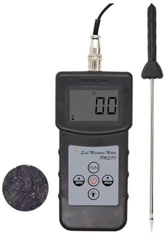 TIEOAXFT pour Bois, Bois de Chauffage, Murs, matériaux de Construction PMS710 Humidimètre du Sol 0-50% Analyseur d'humidité du Sol Outil de capteur de Plaque for Sable de rivière, hygromètre du Sol