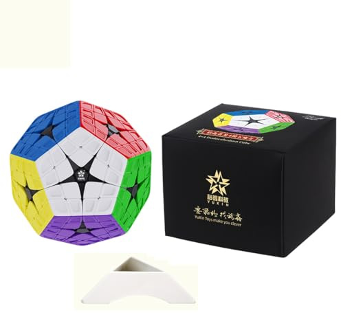 FunnGoo YuXin HuangLong 4x4 Dodekaeder 12 Oberfläche Gigaminx Megaminx 4x4x12 magisches Puzzle Würfel Stickerlos (Standard Ausgabe)