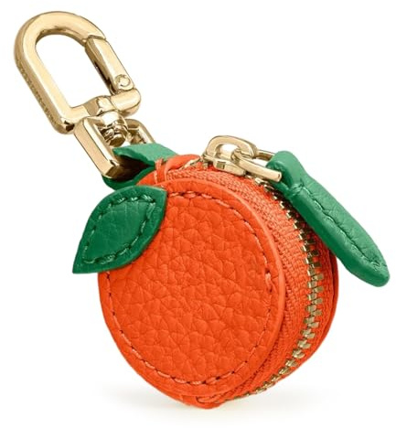 Zernblend Mini Geldbörse Damen, Schlüsseletui Damen, Coin Purse, Schlüsseletui, Süßer Leder Taschenanhänger, Halloween, Christmas (Orange)