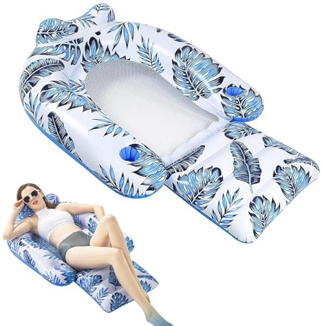 Poolschwimmer, aufblasbare Pools, Panzer, aufblasbare Hängematten für Pools | Tropische Schwimmbäder Pool Floates Lounger mit Kopfstütze und Fußstütze | Wasserschwimme, Sonnenbräunung für Euter