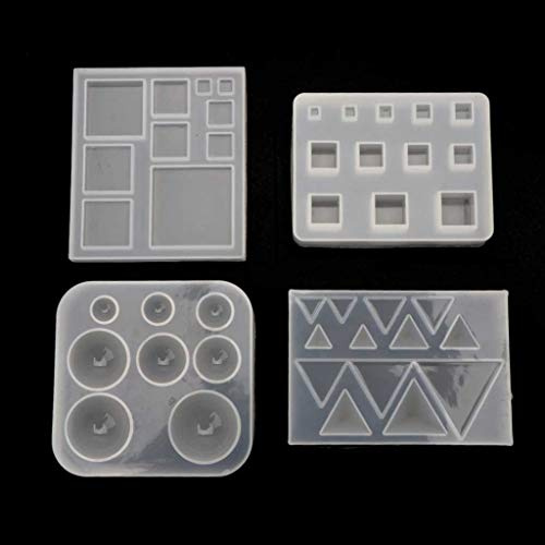 Moule carré rond pour triangle, géométrique, résine, bijoux, aussi moules en résine époxy de silicone