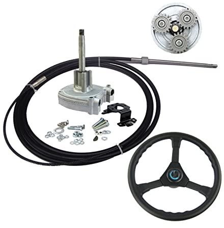 Szwaldaper Sistema de dirección mecánica for fueraborda marino con engranajes planetarios 11 pies, timón cable for barco Szwaldaper