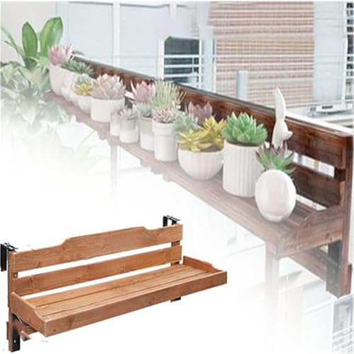 Genérico Madera Maciza Mesa Colgante Balcon Mesa Plegable para Patio/Escritorio para Balcón con Montaje En Pared, Escritorio para Terraza Que Ahorra para De Plantas/Apartamentos(L 24in/60cm)