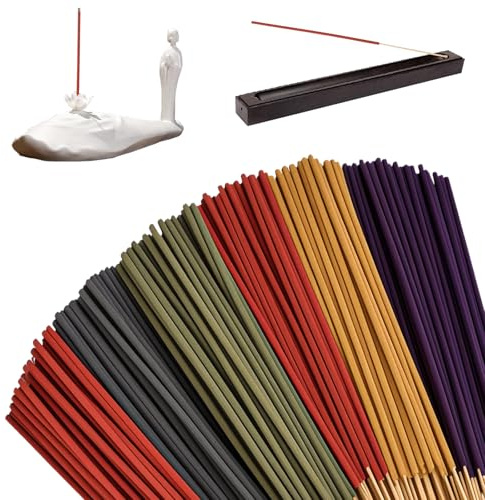 Premium Räucherstäbchen 100% Natürlich ohne Chemie, 300 Incense Sticks (6x50) mit Lavendel, Kirschblüte, Drachenblut, Ozean, Birnengeschmack und Salbei für Meditation, Raumreinigung, Entspannung