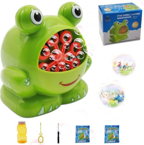 Frosch Seifenblasenmaschine, Seifenblasenpistole, Automatischer Bubble Machine Kinder, Seifenblasen-Pistole, Kinder Bubble Machine, Seifenblasenmaschine, Bubble Guns für Outdoor/Party/Hochzeit