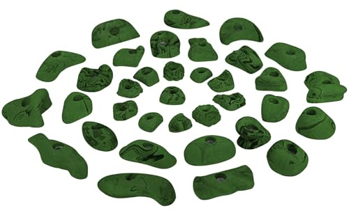 ALPIDEX 35 Klettergriffe Klettersteine 3-5 m² Größen L M S Starterset | Bouldersteine, Bouldergriffe, Kletterwandbau, Spielturm, Trainingswand, wetterfest, Indoor, Outdoor, Klettern, Kinder