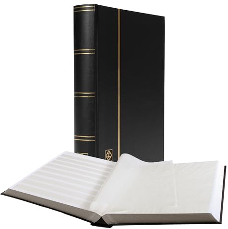 Leuchtturm 325030 Álbum para coleccionar Sellos - Álbum básico - 64 páginas Blancas DIN A4, sin acolchar - Cubierta Negra