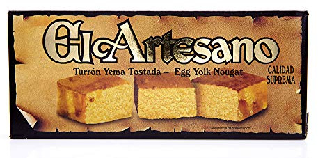 El Artesano - Turrón de Yema Tostada, Dulce Tradicional con Textura Tierna y Toque de Caramelo, Sabor Clásico para las Festividades, Ideal para los Amantes de los Postres Tradicionales