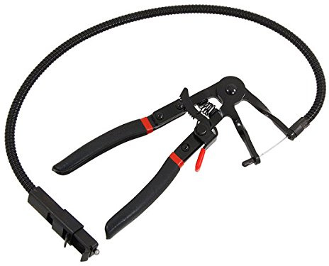 Neilsen CT3603 Long Reach Flexible Shaft Hose Clip Pliers 18-54mm - Ratchet Locking Mechanism, Swivel Jaws, Easy Removal and Installation of Ring-Type Clips