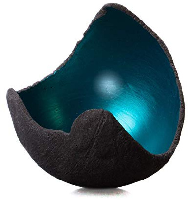 Lichtschale petrol - S (15cm) - Beton schwarz - grau - Unikat handmade - Windlicht - Geburtstagsgeschenk - Deko