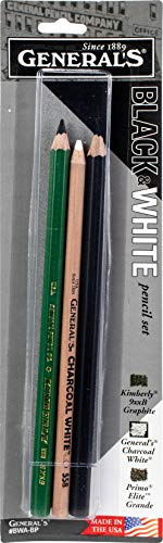 Black & White Pencil Set 3/Pkg-