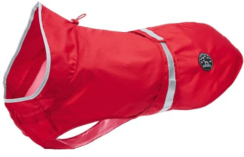 HUNTER Hunde-Regenmantel UPPSALA RAIN, Farbe: rot, wind- & wasserfest, anpassbarer Bauchgurt, reflektierend, elastische Beinschlaufen, kompakt verstaubar, leicht zu reinigen, waschbar, Größe: 35