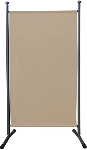 QUICK STAR Paravent 180 x 78 cm Stoff Raumteiler Klein Garten Stellwand Trennwand Balkon Sichtschutz Sand