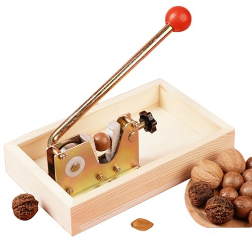 Noce Schiaccianoci Cracker Di Conchiglie Apri Di Macadamia, Shelling Machine Manico In Metallo Resistente E Organizzatore In Legno Per Nocciole, Noci Del Brasile, Mandorle, Noci Pecan, Noci