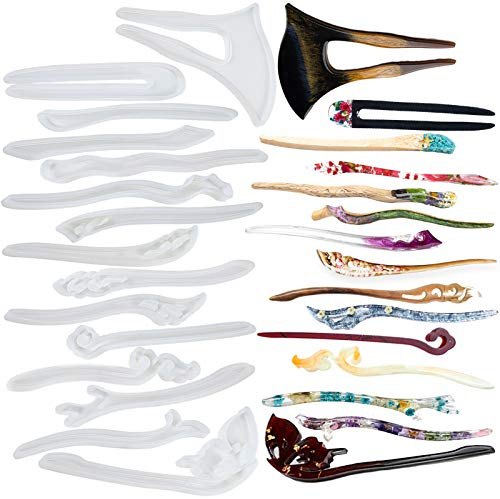 Silikonformen Haarpfeil Haarnadel Epoxidharz Form Haarschmuck 15st Set