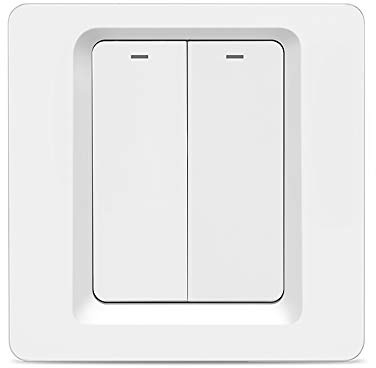 Yagusmart Zigbee Interrupteur Mural Intelligent, Fil Neutre en Option, nécessite un Hub Tuya Zigbee, Compatible avec Alexa, Google Home, IFTTT,Contrôle Vocal et Contrôle à Distance (2 gang)