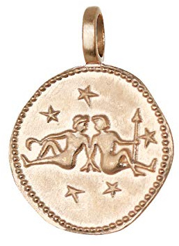NKlaus Zwillinge Sternzeichen Vergoldet 18k Gold 16mm Kettenanhänger Horoskop Zodiak 1654