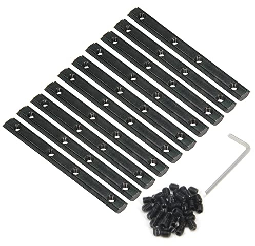 Zeberoxyz 10 Stück schwarze gerade Verbindungsstücke Länge 3,9Zoll Gelenkhalterung der Serie 2020 mit M5-Schrauben für T-Nut 6mm Aluminium-Extrusionsprofil (der Serie 2020)