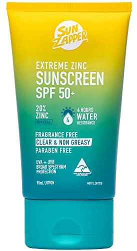 Sun Zapper Extreme Zink-Sonnenschutz, 90 ml, LSF 50+, 20% Zinkoxid, schützt vor UVA- und UVB-Strahlen