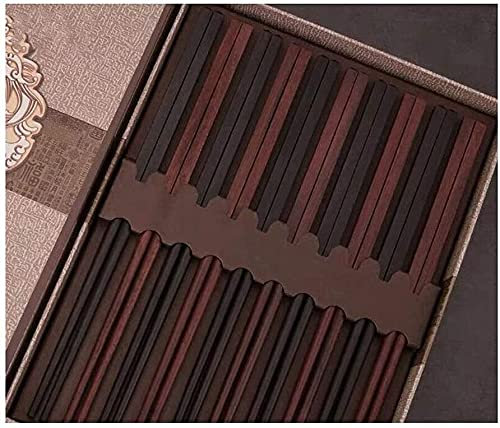 Bacchette, Bacchette Cinesi Lavabili Bacchette Ebano Palissandro, Non Dipinto e Senza Cera, 10 Paia, Scatola Regalo, Regali di Business di Fascia Alta (Color : C)