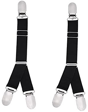 1 Paar Strumpfhalter in Y-Form, schwarz, verstellbare Strumpfhalter mit Metall-Clips, elastische Korsett-Strumpfbänder