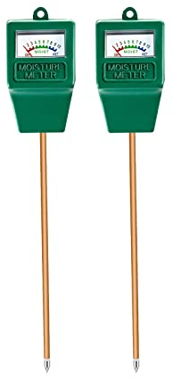 Hathdia Misuratore di umidità del suolo, confezione da 2 igrometri per piante, sensore di umidità per piante in vaso, giardino, fattoria, prato (senza batteria necessaria)