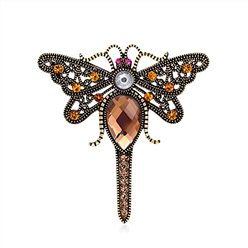 Große Libelle Brosche Antik Gold Zartes Insekt Pin Corsage