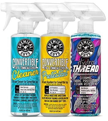 Chemical Guys HOL_996 Convertible Top Cleaner and Protectant Kit With SPI22616 HydroThread Ceramic Fabric Protectant & Stain Repellent (Works on Fabric, Carpet & Upholstery) 3 Item (16 fl oz)