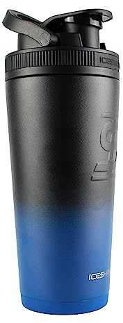 Ice Shaker Insulated Stainless Steel Shaker Bottle | 26oz, Navyblack | Cold for 30+ Hours | Insulated Cup with Twist-on Agitator | Odor-Free Bottle for Protein Shakes, Water, Smoothies, Cocktails