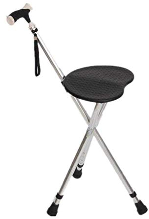 Behindertenhilfe, zusammenklappbarer Sitzstock, 3-beiniger Hocker, Stock, Gehhilfe, Krücken, Krücken für ältere Menschen