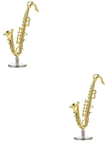 Abaodam 2stücke Miniatur Saxophon Modell Realistisches Musikinstrument Ornament Für Puppenstuben Und Dekoration Maßstab Handgefertigtes Accessoire Für Kreative Projekte