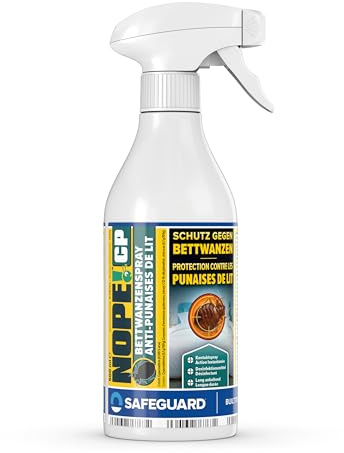 NOPE! CP Spray Anti-Punaises de Lit 500 ml – Action Rapide | Action rapide, protection jusqu’à 3 mois, formule à base d’eau, sans solvant, sans parfum, prêt à l’emploi