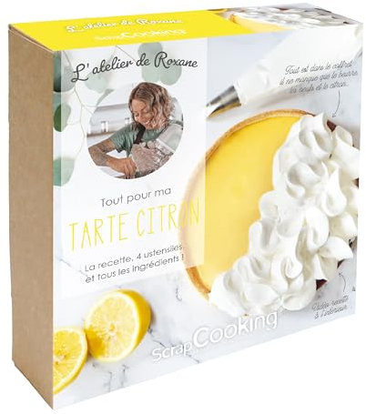 ScrapCooking - Kit Tarte Citron - L'Atelier de Roxanne - Coffret Pâtisserie Gâteau - Avec Cercle à Tarte Perforé, Douille St Honoré, Poche à Douille, Support & Ingrédients - 99979ADR