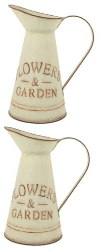 BESPORTBLE 2pcs Metal Flower Vase Vintage Farmhouse Jug Vase Rustic Pitcher Jug for Plant Storage and Home Decor