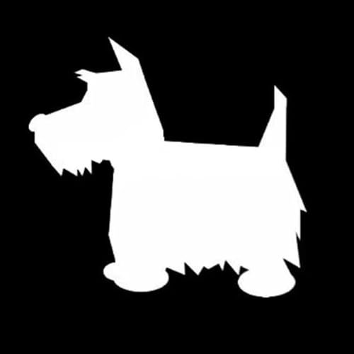 JIFENLI Autoaufkleber 10 * 9CM SCHOTTISCHER TERRIER HUND Cartoon Auto Aufkleber und Aufkleber Motorrad Auto Styling Schwarz/Silber