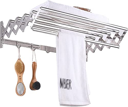 MKAK Portabiancheria da 40-70 cm Asciugatura della fisarmonica, acciaio inossidabile Ritrattabile Pieghevole AIRER AIRER Spazio a parete Spaver Spaver Piegare Away Stivaletti Stendini(50cm)