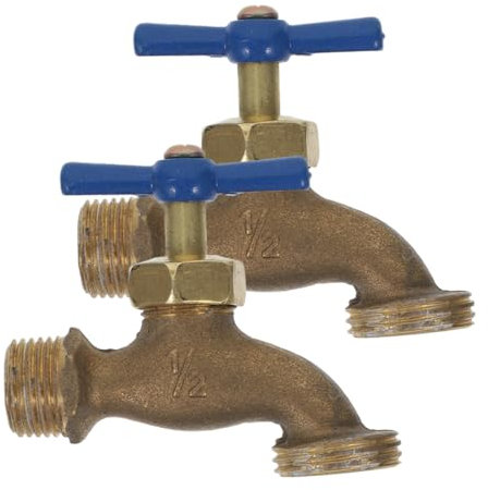 POPETPOP 1 Jeu Connecteur De Tuyau Garden Hose Tuyau D'arrosage Tuyau D Arrosage Raccords Pour Tuyaux D Arrosage Double Deux Buse Robinet De Cour Antique Robinet De Laveuse Laiton 2 Pièces