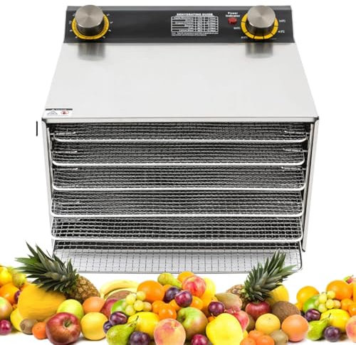 Lyophilisateur alimentaire, 400 W, température réglable de 30 à 90 °C, déshydrateur de fruits et légumes, minuterie de 12 heures, pour viande séchée, champignons et bœuf.,6Layer