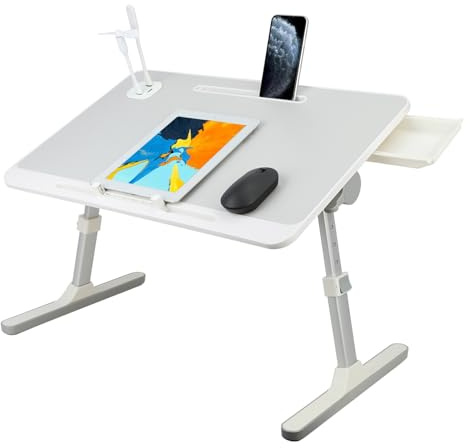 toxaaiwr Table de lit pour ordinateur portable, table de lit pour ordinateur portable, table de lit avec pieds pliables, table d'ordinateur polyvalente pour une utilisation au lit, plateau de