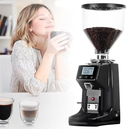 Molinillo de café eléctrico con 19 ajustes precisos, pantalla LCD, rebaba de acero inoxidable para espresso, goteo, vertido, prensa francesa