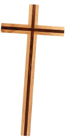 Gatuida Holzkreuz Anhänger mit Glatter Oberfläche Einfach zum Aufhängen Elegantes Christliches Kreuz für Zuhause und Bürodekor