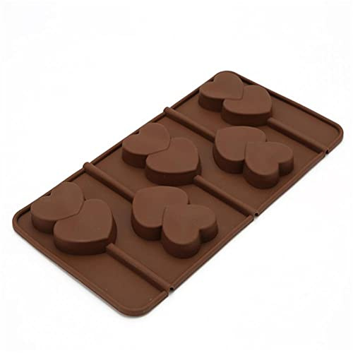 Fyearfly Lot de 5 moules en silicone en forme de cœur pour bonbons, chocolat, gâteau - Résistant à la chaleur - Démoulage facile