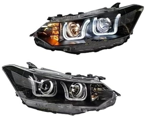 Faro Anteriore Per Toyota Per Vios 2014 2015 2016 Bi-xeno Proiettore Fari Lente Fari Allo Xeno Montaggio Auto Testa Della Lampada Faro Proiettore anteriori(No bulb)