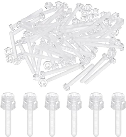 QUARKZMAN 40Set Kit M3x25mm Viti Testa Tonda e Dadi Esagonale Trasparente | Viti Phillips, Isolante, in Plastica Pc, Acrilico, per Accessori Macchine, Elettronica