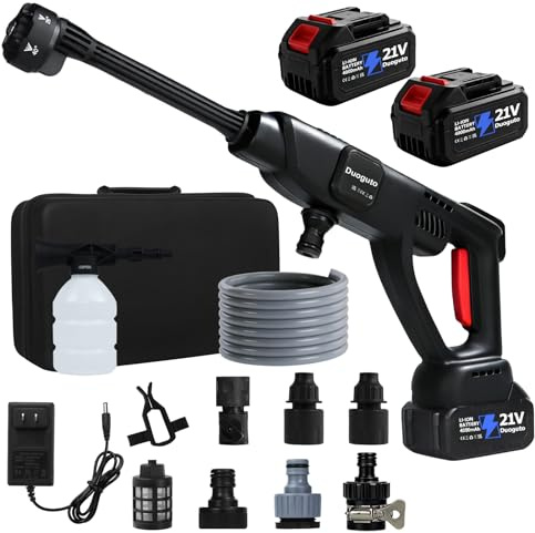 Duoguto Cordless Pressure Wassher Battery Powered, 1400 PSI, 2×4.0Ah Batteries