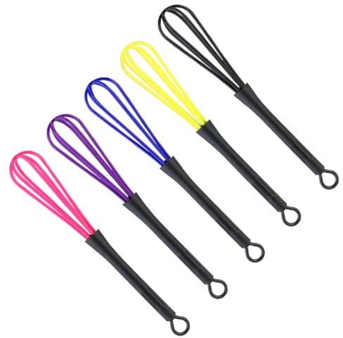 IWOWHERO Frusta a Palloncino di Plastica Resistente Set da 5 Pezzi Manico Ergonomico Antiscivolo, Mini Agitatori Colorati per Miscelare Tinture Chioma e Cucinare in Cucina Colore Casuale