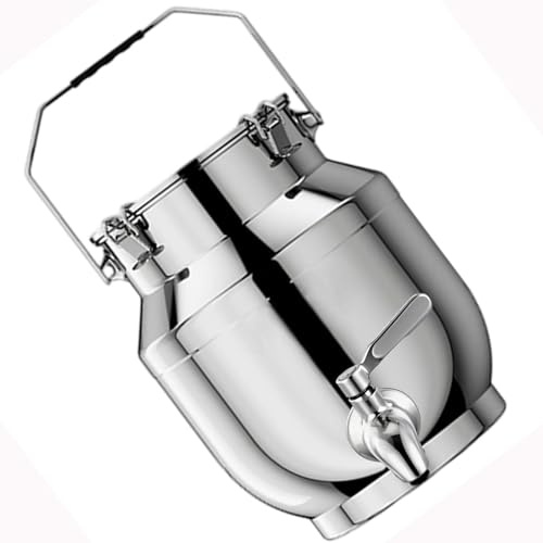 Bidon Avec Robinet 10l Inox,Seau Inox Alimentaire Avec Couvercle Bidon Hermétique-seau De Cuisine Avec Couvercle-seau De Rangement Pour Le Riz, La Farine, Les Céréales,capacity-5liter